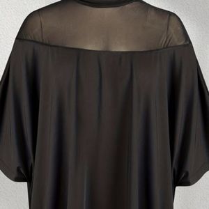 Black Mock Neck Mesh Top